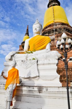 Antik Resim Buda heykeli ayutthaya, Tayland