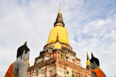 Antik Resim Buda heykeli ayutthaya, Tayland