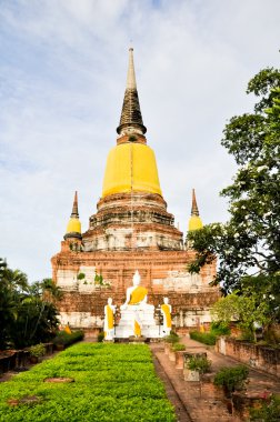 Antik Resim Buda heykeli ayutthaya, Tayland