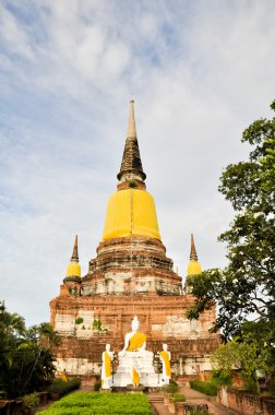 Antik Resim Buda heykeli ayutthaya, Tayland