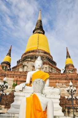 Antik Resim Buda heykeli ayutthaya, Tayland