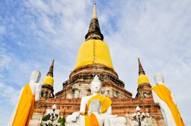 Antik Resim Buda heykeli ayutthaya, Tayland