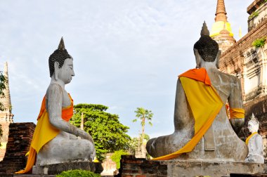 Antik Resim Buda heykeli ayutthaya, Tayland