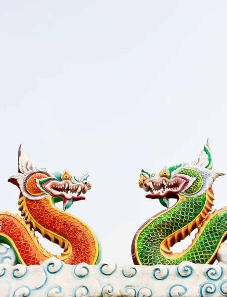 Decoração de estilo chinês com estuque, WatSamarn, Chachaengsao, Tha — Fotografia de Stock