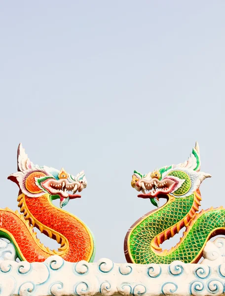 Decoración de estilo chino con estuco, WatSamarn, Chachaengsao, Tha —  Fotos de Stock
