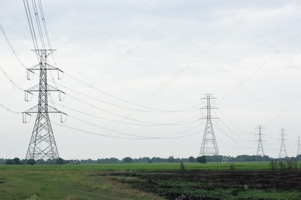 Large high-voltage towers