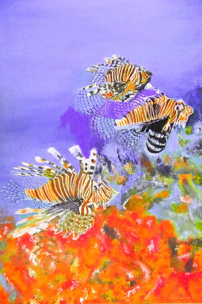 Pinturas a óleo de artista tailandês — Fotografia de Stock