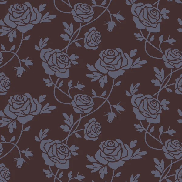 Rosas damasco patrón sin costuras — Vector de stock