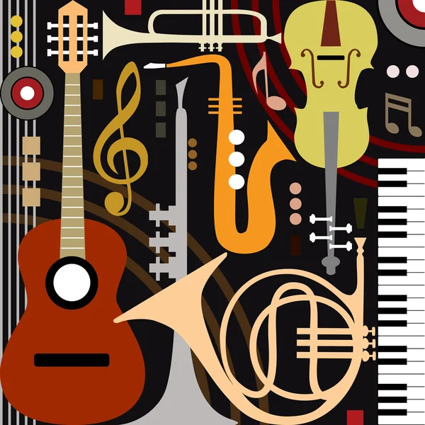 Instrumentos musicales abstractos — Archivo Imágenes Vectoriales