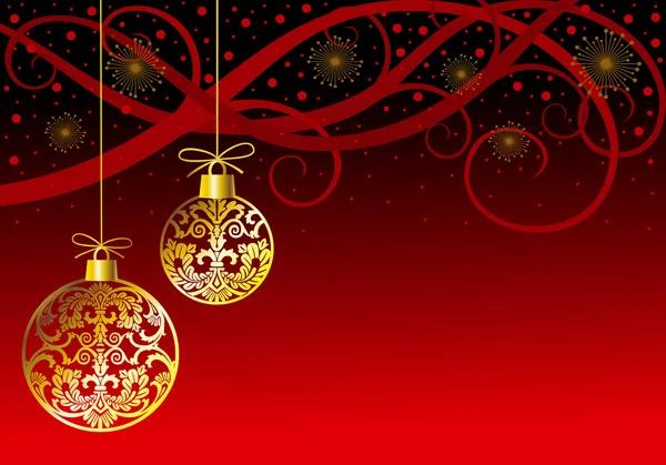 Χριστουγεννιάτικα στολίδια μπάλες στο κόκκινο — Διανυσματικό Αρχείο