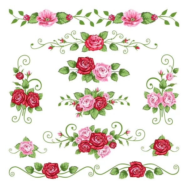 Колекція з троянди — стоковий вектор
