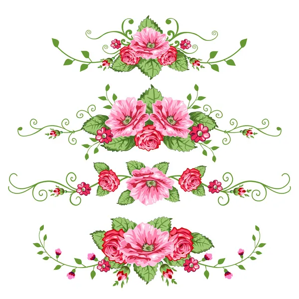 Set of roses banners — Stock Vector