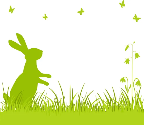 Easter bunny in the meadow — Stock Vector