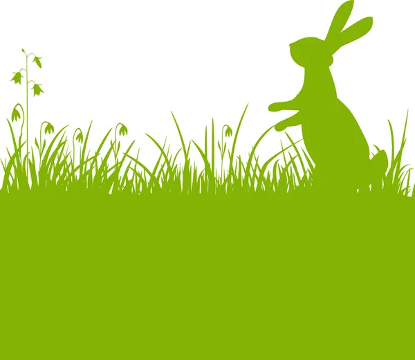 Påsk kanin grön bakgrund — Stock vektor