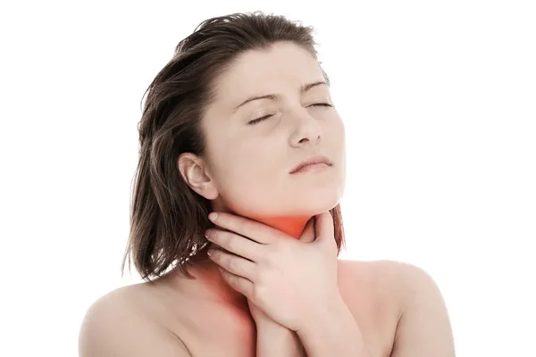Біль у горлі — стокове фото