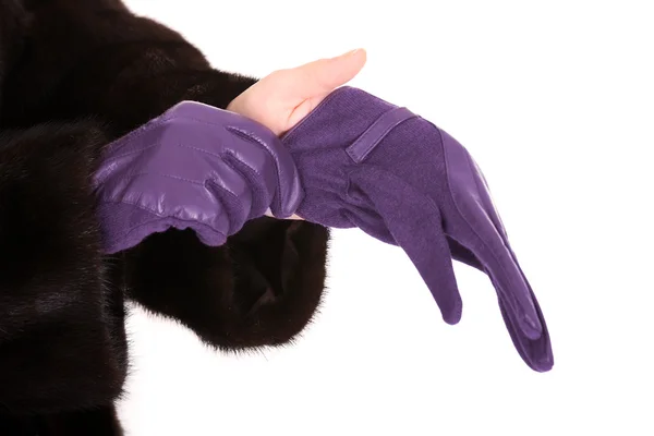 紫の手袋 — ストック写真