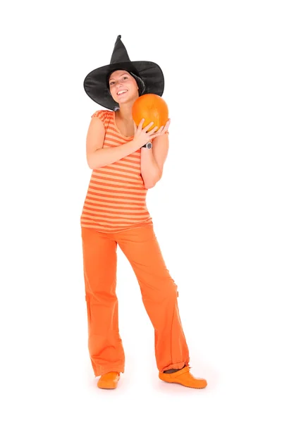 Oranje vrouw — Stockfoto