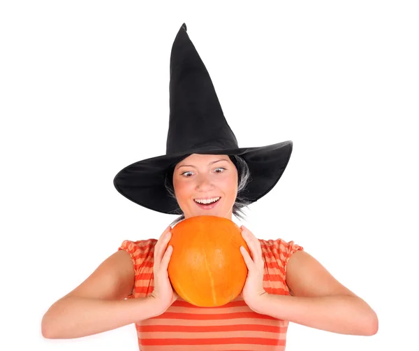 Pumpkin lady — Stock Photo, Image