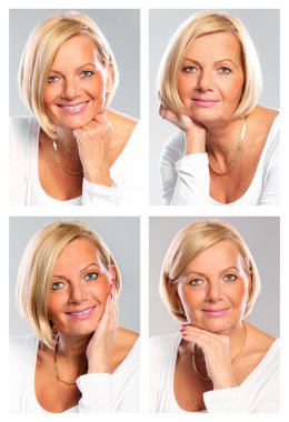 Four faces clipart