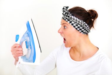 I hate ironing! clipart