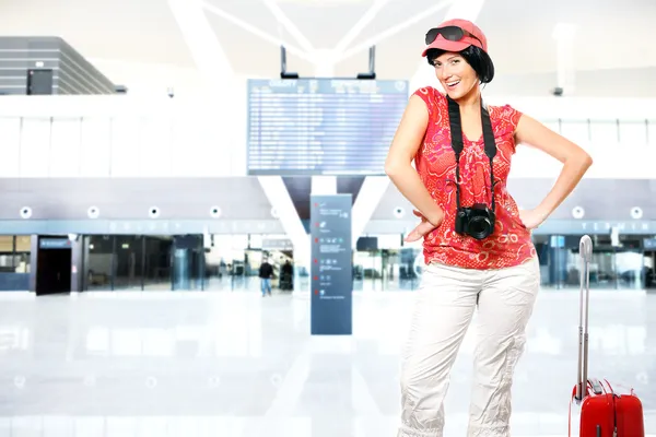 Tourist at the airport — Stock Photo, Image