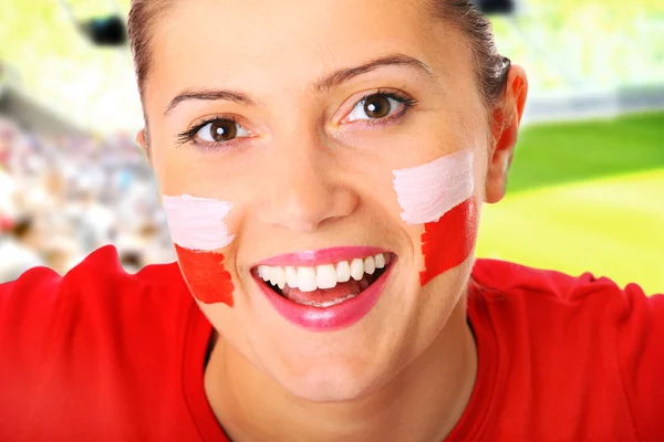 Polský fotbalový fanoušek — Stock fotografie