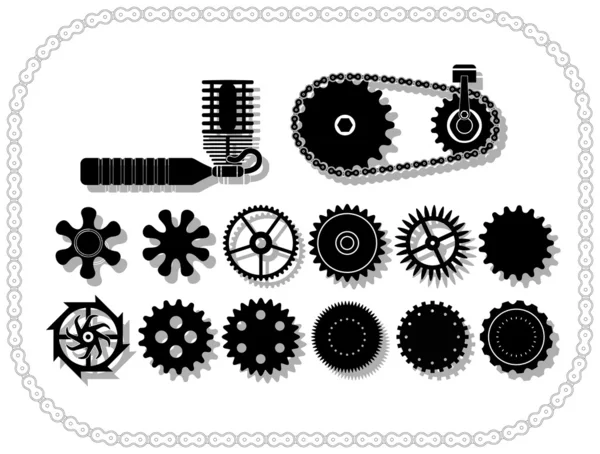 Räder und Mechanismen — Stockvektor