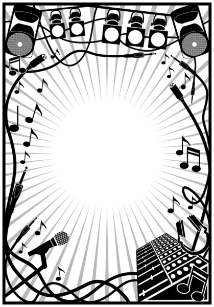 Elemento musical frontera — Archivo Imágenes Vectoriales