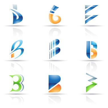 Abstract icons for letter B clipart