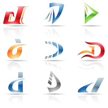 Abstract icons for letter D clipart