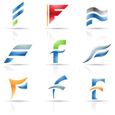 Glossy Icons for letter F clipart