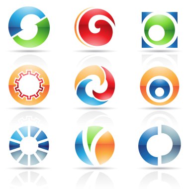 Glossy Icons for letter O clipart