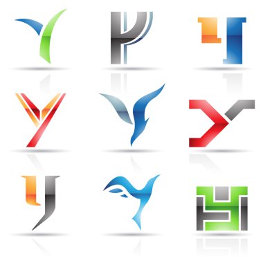 Glossy Icons for letter Y clipart