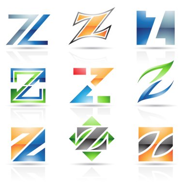 Glossy Icons for letter Z clipart