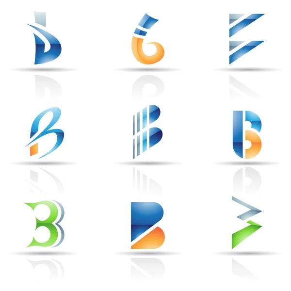 stock vector Abstract icons for letter B