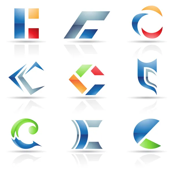Abstracte pictogrammen voor letter c — Stockvector