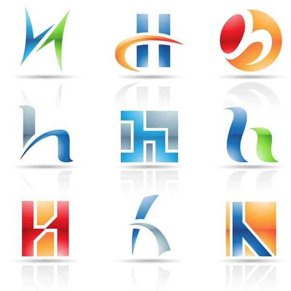 Icônes brillantes pour la lettre H — Image vectorielle