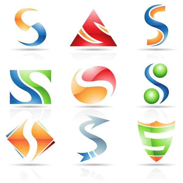Glossy Icons for letter S — Stock Vector