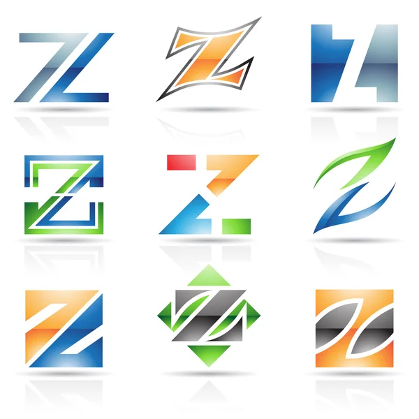 Icônes brillantes pour la lettre Z — Image vectorielle