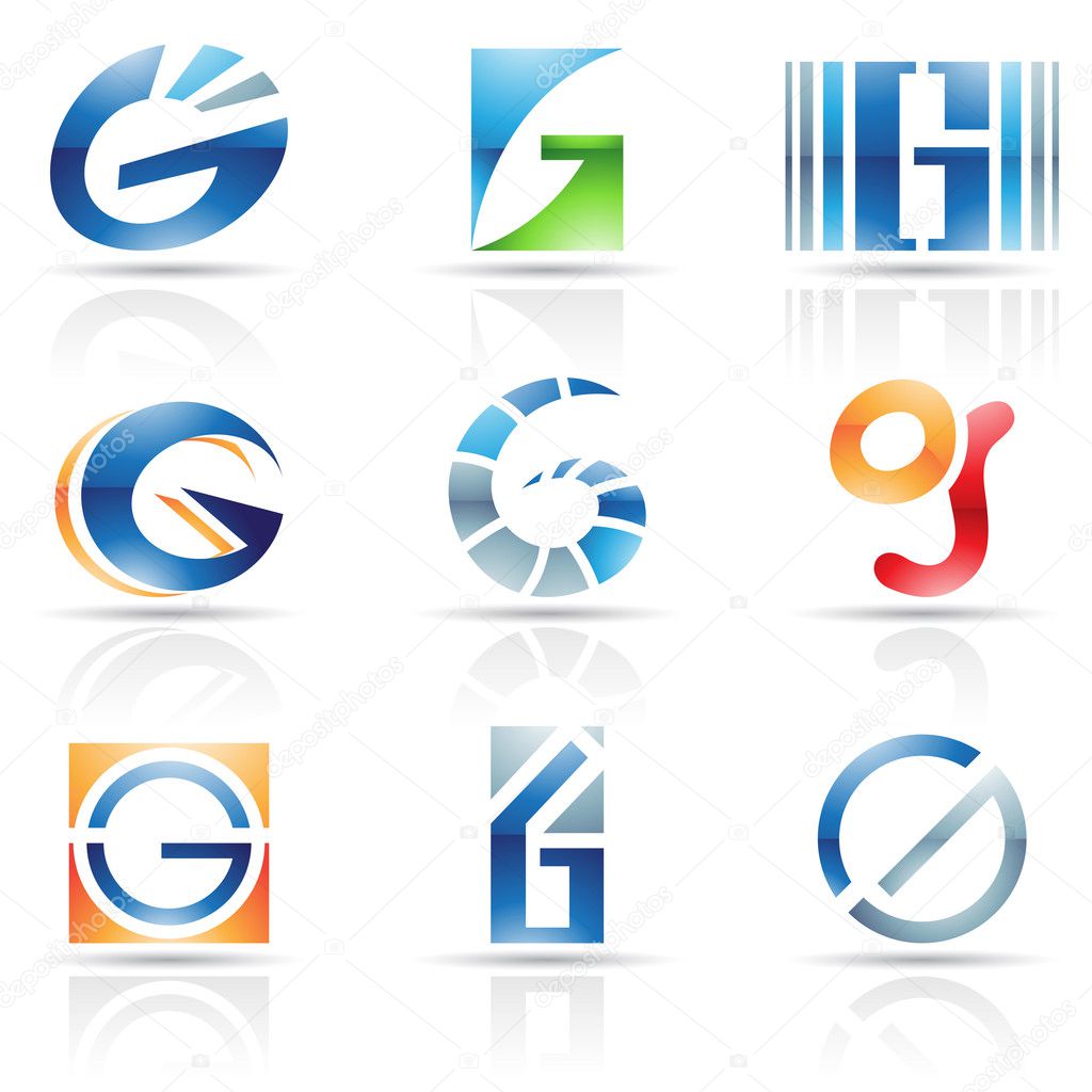 Vector illustration of abstract icons based on the letter G