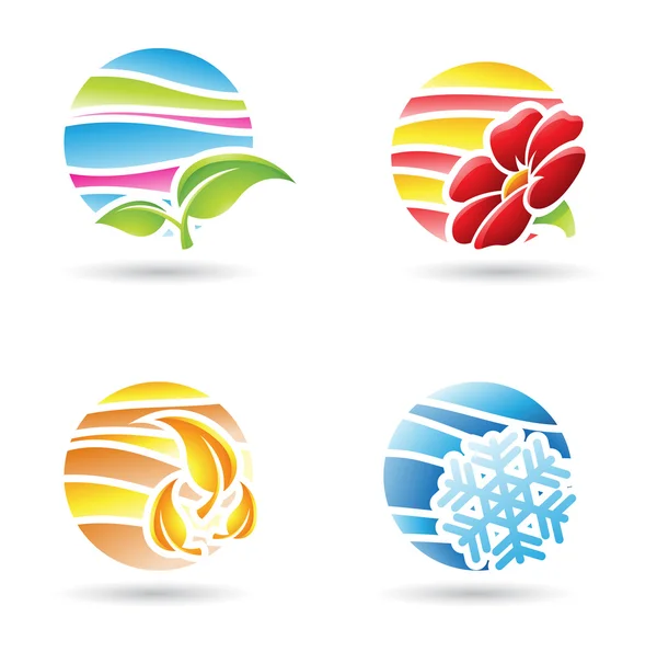 Icônes de saisons — Image vectorielle