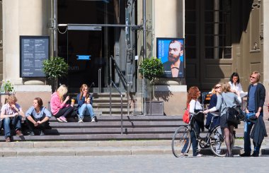 Entrance to the museum of Nobel clipart