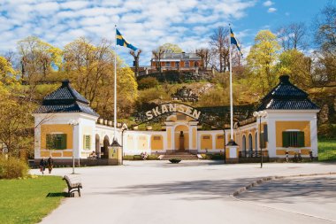 The main entrance to Skansen clipart