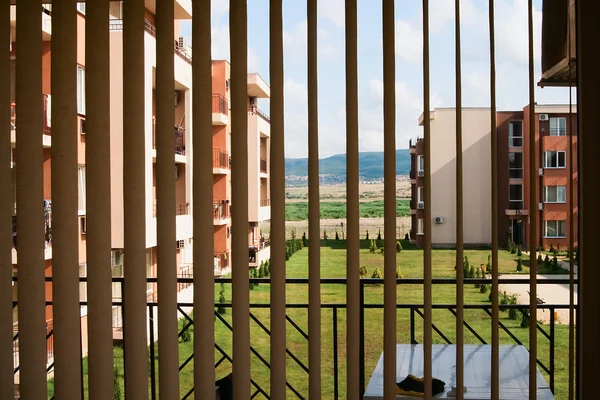 stock image A window through the blinds