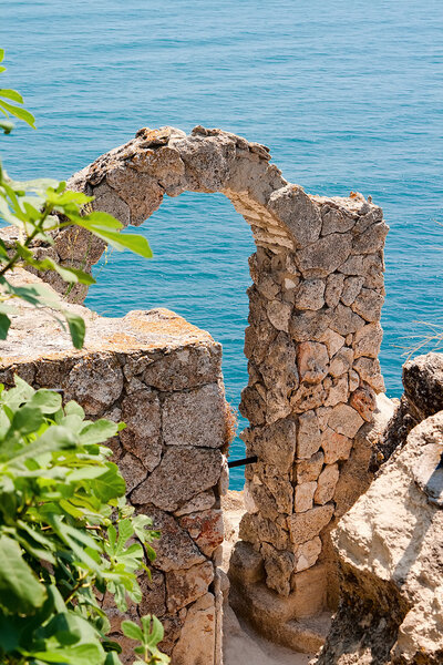 Arch at the edge of Cape Kaliakra. Bulgaria.