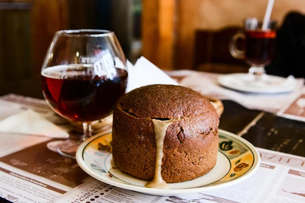 stock image Soup in bread