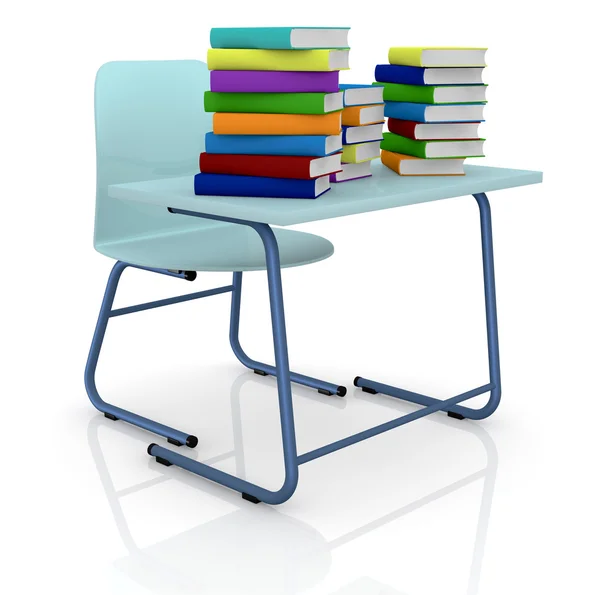 Schooldesk with books — Stock Photo, Image