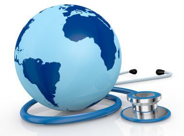 Stethoscope and world globe clipart