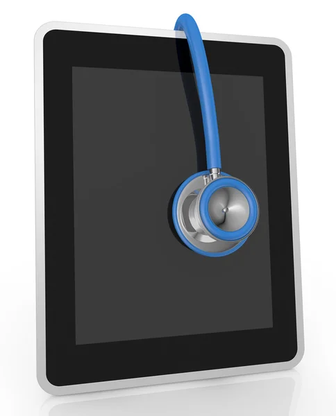 Tablet PC und Stethoskop — Stockfoto
