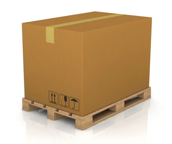 Pallet and carton box — Stock Photo, Image